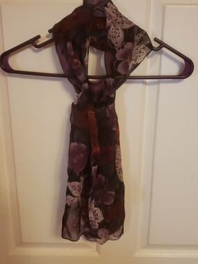 Vintage Sheer Floral Scarf